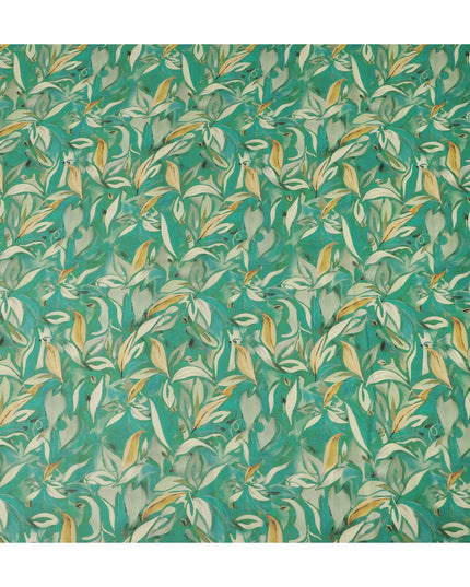 Sea Green Printed Traditional Sudanese Thobe Pure Cotton Voile 4.5 Mtrs Width 140 Cms India-D27816