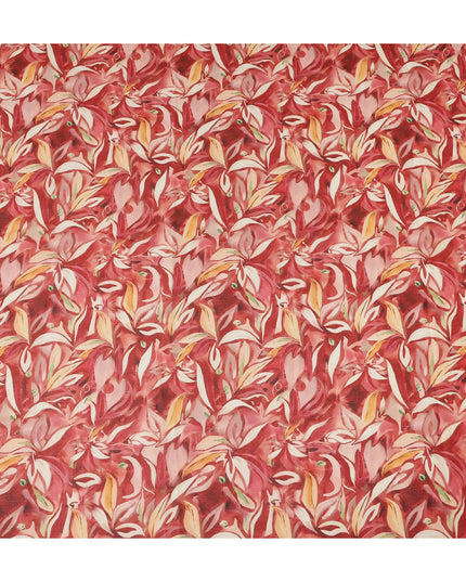 Red Printed Traditional Sudanese Thobe Pure Cotton Voile 4.5 Mtrs Width 140 Cms India-D27818