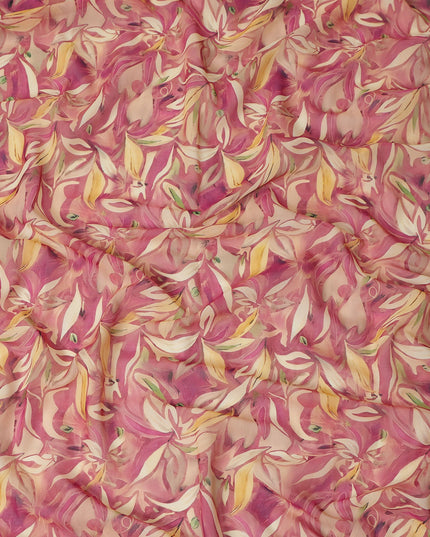 Pink Printed Traditional Sudanese Thobe Pure Cotton Voile 4.5 Mtrs Width 140 Cms India-D27817