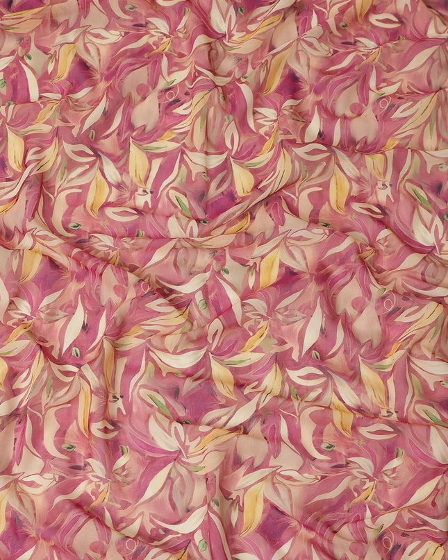 Pink Printed Traditional Sudanese Thobe Pure Cotton Voile 4.5 Mtrs Width 140 Cms India-D27817
