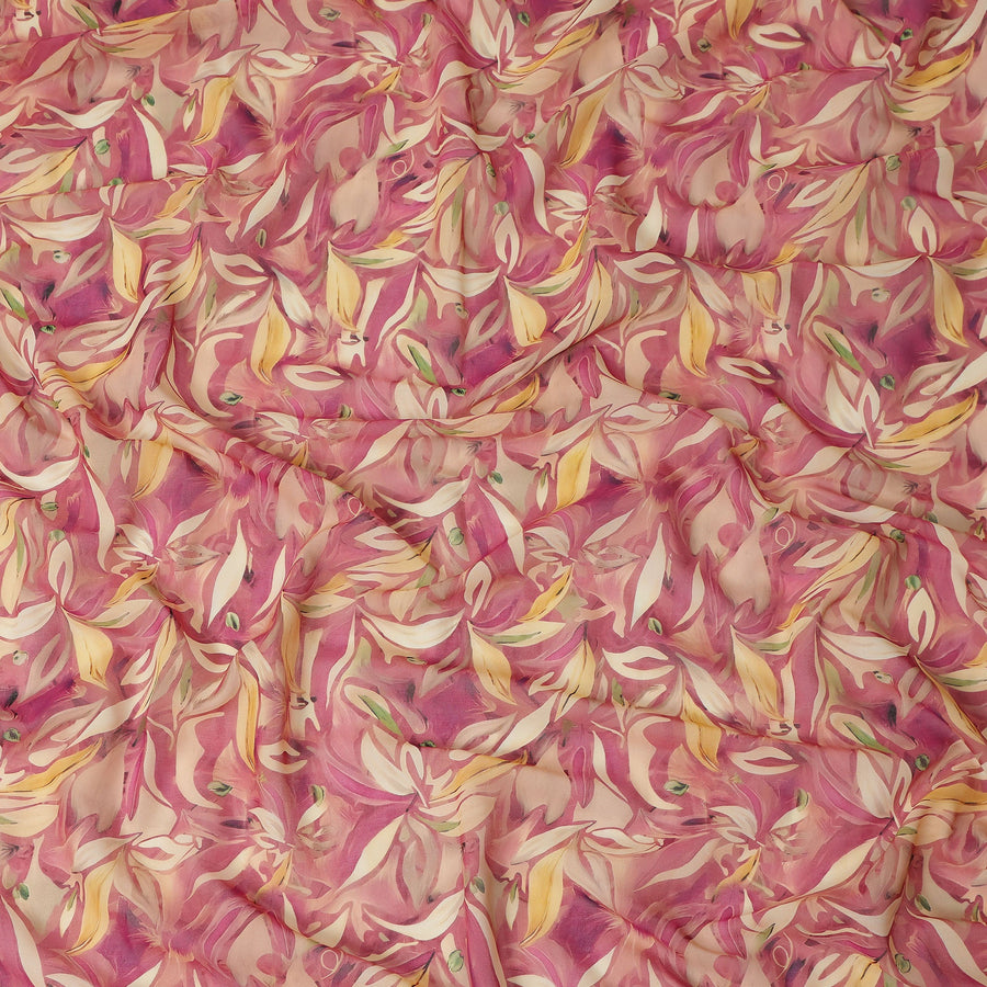 Pink Printed Traditional Sudanese Thobe Pure Cotton Voile 4.5 Mtrs Width 140 Cms India-D27817