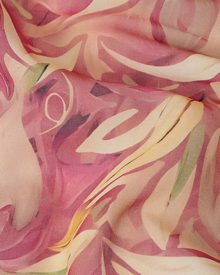 Pink Printed Traditional Sudanese Thobe Pure Cotton Voile 4.5 Mtrs Width 140 Cms India-D27817