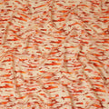 Beige Abstract Brush Printed Viscose Modal Satin Fabric Multitone Orange Streak Design Soft Flowing Dress Material 110 Cms Width India-D28014