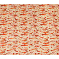 Beige Abstract Brush Printed Viscose Modal Satin Fabric Multitone Orange Streak Design Soft Flowing Dress Material 110 Cms Width India-D28014