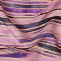 Lavender Purple Striped Printed Viscose Modal Satin Fabric Black And Beige Multitone Line Design Soft Flowing Dress Material 110 Cms Width India-D28022