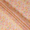 Peach Chevron Printed Viscose Modal Satin Fabric Multicolor Zigzag Ikat Design Soft Flowing Dress Material 110 Cms Width India-D28017