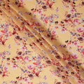 Mustard Yellow Floral Printed Viscose Crepe Fabric Multicolor Blossom Botanical Design Soft Flowing Dress Material 110 Cms Width India-D28025