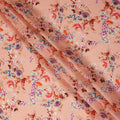 Peach Floral Printed Viscose Crepe Fabric Multicolor Blossom Botanical Design Soft Flowing Dress Material 110 Cms Width India-D28023
