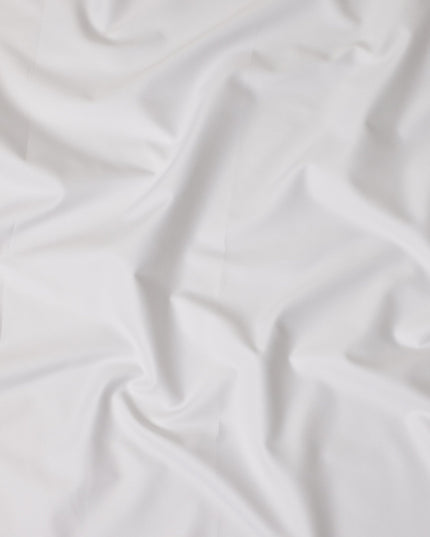 White Fine Micro Textured Premium Italian 100% Cotton Shirting Fabric 2.0 Mtrs 150 Cms Width Italy-D27840