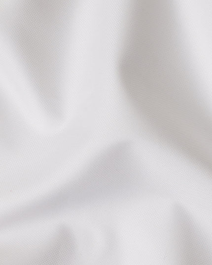 White Fine Micro Textured Premium Italian 100% Cotton Shirting Fabric 2.0 Mtrs 150 Cms Width Italy-D27840
