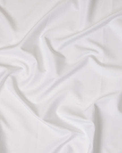White Fine Micro Textured Premium Italian 100% Cotton Shirting Fabric 2.0 Mtrs 150 Cms Width Italy-D27841