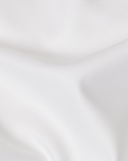 White Fine Micro Textured Premium Italian 100% Cotton Shirting Fabric 2.0 Mtrs 150 Cms Width Italy-D27841