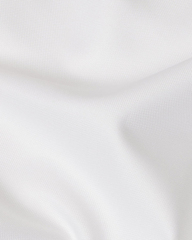 White Fine Micro Textured Premium Italian 100% Cotton Shirting Fabric 2.0 Mtrs 150 Cms Width Italy-D27841
