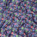 Purple Multicolor Tropical Floral Printed Cotton Satin Fabric 110 Cms Width India-D27825 - Regal Fabrics