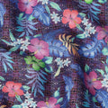 Purple Multicolor Tropical Floral Printed Cotton Satin Fabric 110 Cms Width India-D27825 - Regal Fabrics
