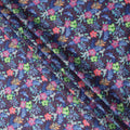 Purple Multicolor Tropical Floral Printed Cotton Satin Fabric 110 Cms Width India-D27825 - Regal Fabrics