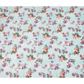 Sky Blue Floral Printed Cotton Satin Fabric 110 Cms Width Soft Smooth Finish Lightweight Dress Material India-D27885 Regal Fabrics