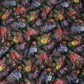 Black Multicolor Floral Printed Cotton Satin Fabric 110 Cms Width India-D27830 Regal Fabrics