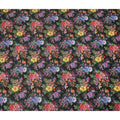 Black Multicolor Floral Printed Cotton Satin Fabric 110 Cms Width India-D27830 Regal Fabrics