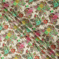 Beige Multicolor Floral Printed Cotton Satin Fabric 110 Cms Width India-D27831 Regal Fabrics