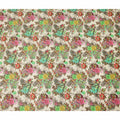 Beige Multicolor Floral Printed Cotton Satin Fabric 110 Cms Width India-D27831 Regal Fabrics