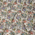 Cream Multicolor Floral Printed Cotton Satin Fabric 110 Cms Width India-D27832 Regal Fabrics