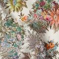 Cream Multicolor Floral Printed Cotton Satin Fabric 110 Cms Width India-D27832 Regal Fabrics