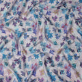 Ivory Multicolor Tropical Leaf Printed Cotton Satin Fabric 110 Cms Width India-D27824 - Regal Fabrics