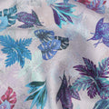 Ivory Multicolor Tropical Leaf Printed Cotton Satin Fabric 110 Cms Width India-D27824 - Regal Fabrics