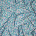 Turquoise Pink Floral Printed Cotton Satin Fabric 110 Cms Width India-D27833 Regal Fabrics