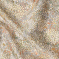 Beige Grey Floral Printed Cotton Satin Fabric 110 Cms Width India-D27834 Regal Fabrics