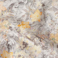Grey Yellow Floral Printed Cotton Satin Fabric 110 Cms Width India-D27829 Regal Fabrics