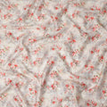 Beige Floral Printed Cotton Satin Fabric 110 Cms Width Soft Smooth Finish Lightweight Dress Material India-D27886 Regal Fabrics