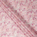 Blush Pink Floral Printed Cotton Satin Fabric 110 Cms Width Soft Smooth Finish Lightweight Dress Material India-D27902