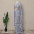 Lavender 2 Tone Premium French Chantilly Saree Lace Fabric 5.5 Mtrs Length 110 Cms Width Soft Floral Eyelash Net for Designer Saree Drape, Made in France, Blouse Not Included-D28081 - Regal Fabrics
