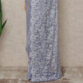 Lavender 2 Tone Premium French Chantilly Saree Lace Fabric 5.5 Mtrs Length 110 Cms Width Soft Floral Eyelash Net for Designer Saree Drape, Made in France, Blouse Not Included-D28081 - Regal Fabrics
