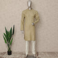 Sand Beige Plain Cotton Kurta Pyjama Set Men