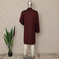 Deep Maroon Cotton Blend Kurta Pyjama Set Men