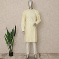 Pale Lemon Cotton Blend Chikankari Kurta Set