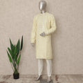 Pale Lemon Cotton Blend Chikankari Kurta Set