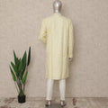 Pale Lemon Cotton Blend Chikankari Kurta Set