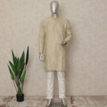 Beige Linen Men's Kurta Pajama - D29295