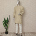 Beige Linen Men's Kurta Pajama - D29295