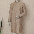 Beige Crepe Men's Kurta Pajama - D29325