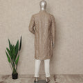 Beige Crepe Men's Kurta Pajama - D29325