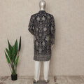 Jet Black Embroidered Georgette Kurta Pyjama Set