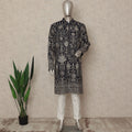 Black Georgette Men's Kurta Pajama - D29324