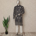Black Georgette Men's Kurta Pajama - D29324