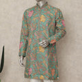 Green Raw Silk Men's Kurta Pajama - D29313