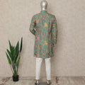 Green Raw Silk Men's Kurta Pajama - D29313